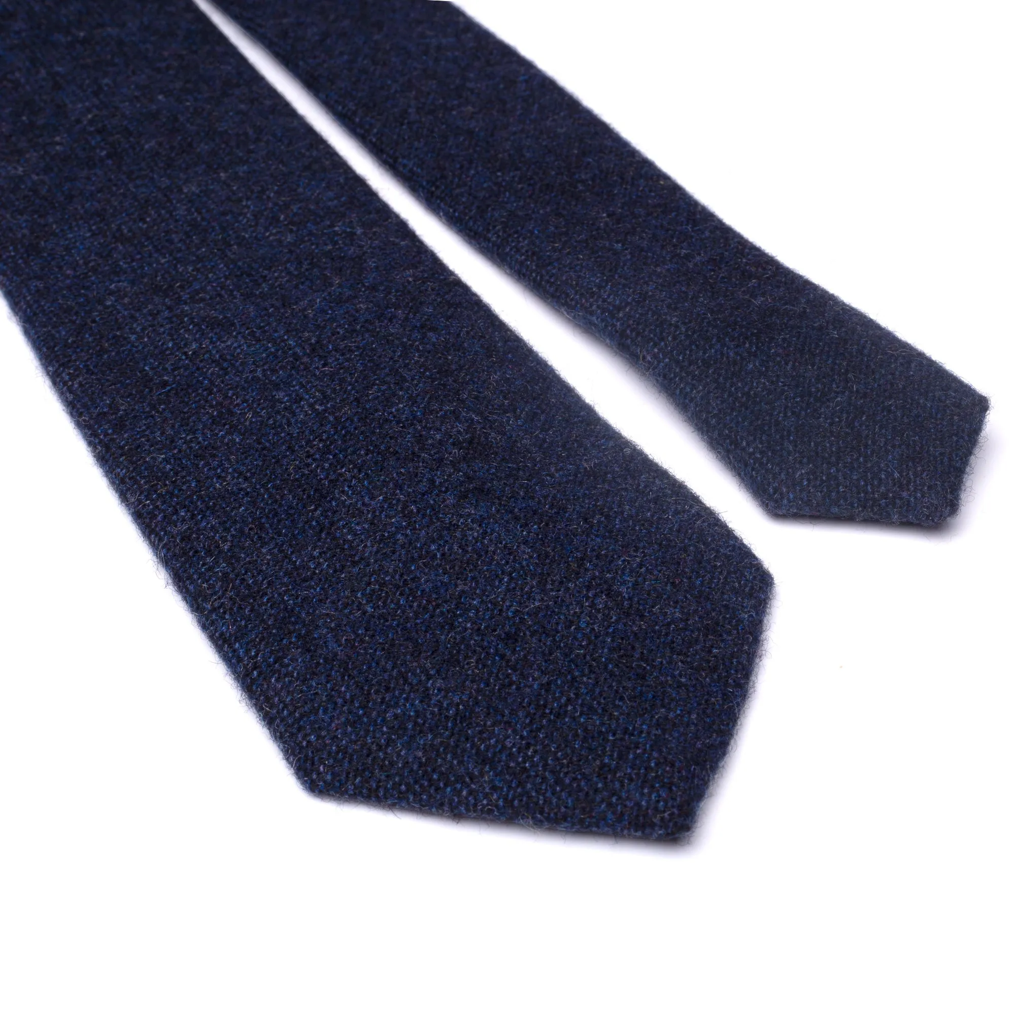 Arthur Navy Blue Skinny Tweed Wool Tie